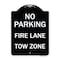 Signmission No Parking Fire Lane Tow Zone K-1645 Heavy-Gauge Aluminum Sign, 24" x 18", BW-1824-23733 A-DES-BW-1824-23733 - alternate 1